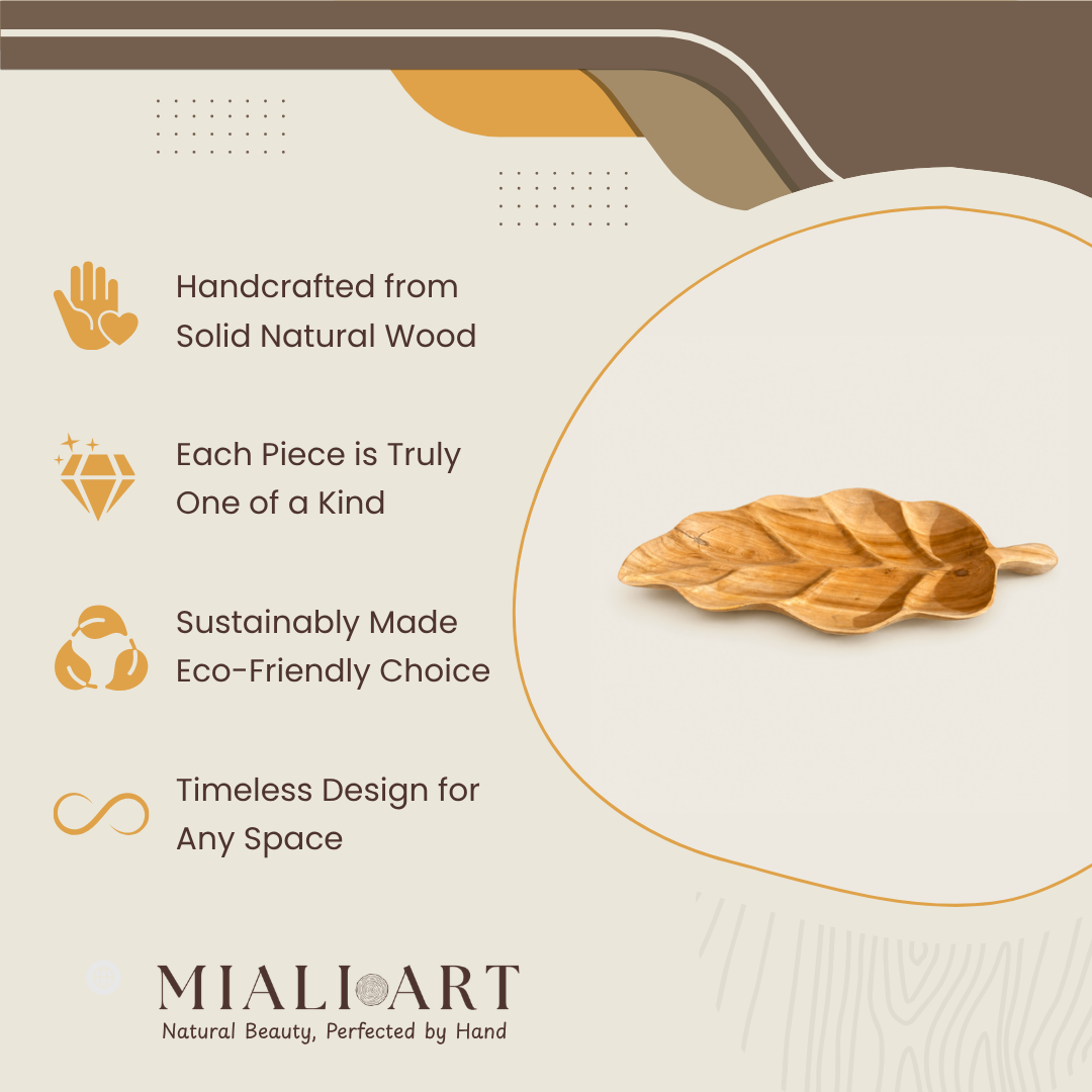 Teak Leaf Serving Bowl | Handmade | 53x22x5 cm