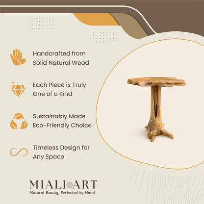 Teak Root Bar Table | Solid Teak Root Design | 110x60x105 cm