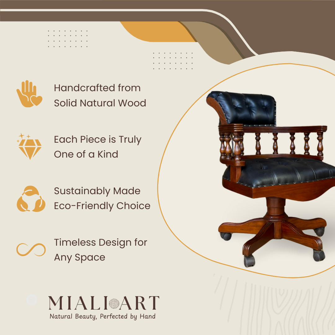 Mahogany Office Chair | Model Captain | 98x65x65 cm