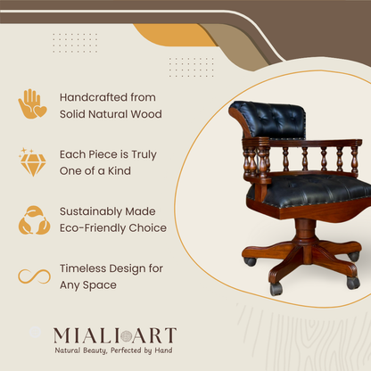Mahogany Office Chair | Model Captain | 98x65x65 cm