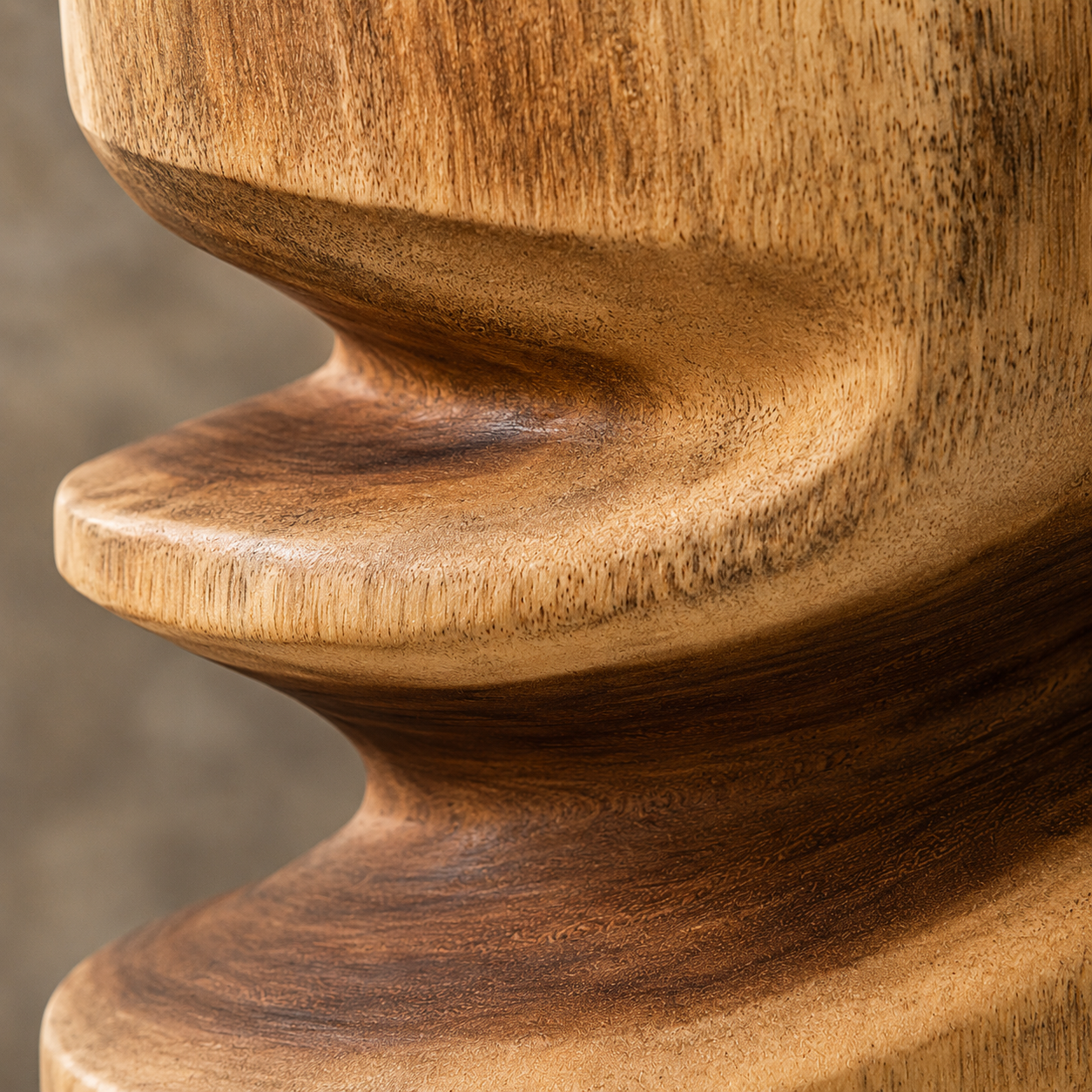 Twisted Trunk Stand | Hand-Carved Teak Pedestal | 60x30 cm