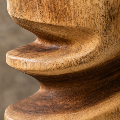 Twisted Trunk Stand | Hand-Carved Teak Pedestal | 60x30 cm