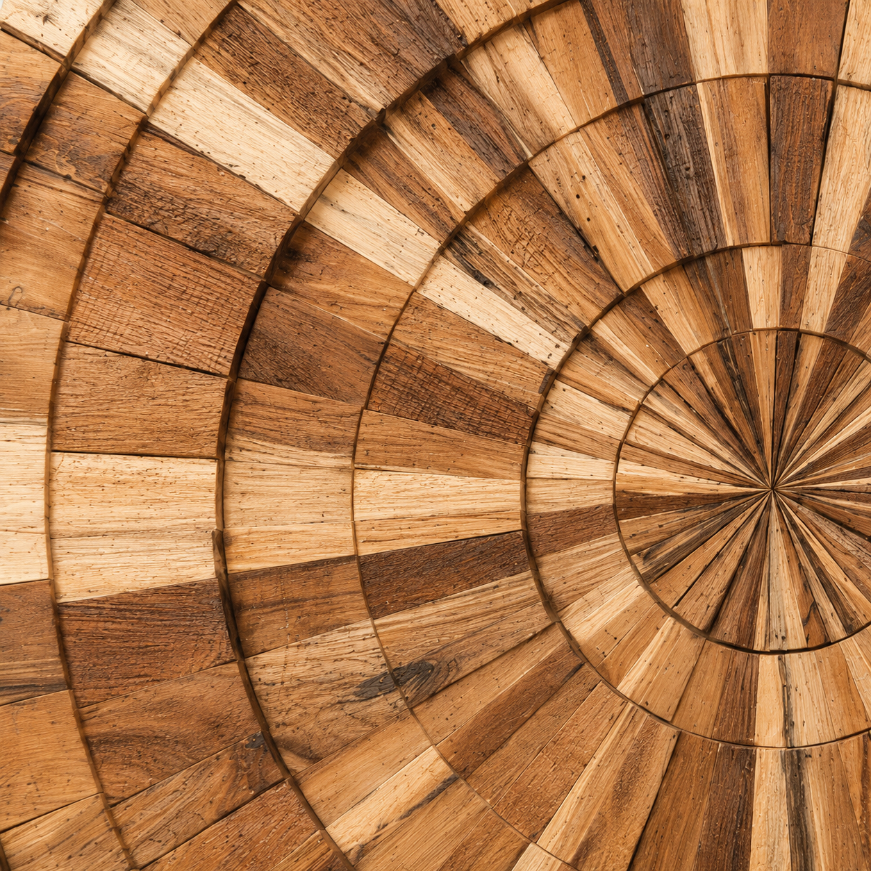 Teakholz Wandbild | Geometrisches Design | 90x90 cm