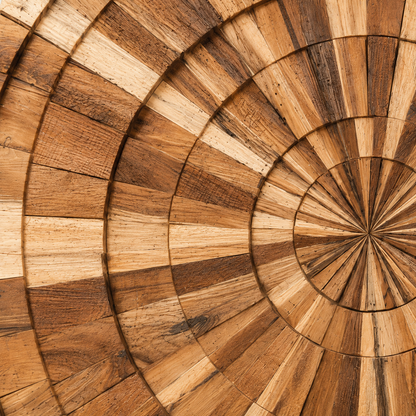 Teakholz Wandbild | Geometrisches Design | 90x90 cm
