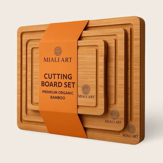 Cutting Board Set | Handmade Teak Wood | Natural | 3pcs