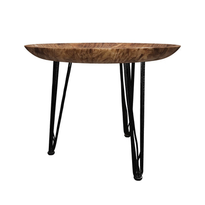 Teak-Beistelltisch | Hairpin Legs | Handgefertigt | 50 cm