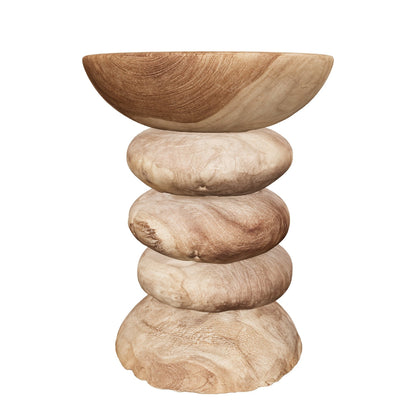 Teak Ringhocker | Massives Teakholz | 35x45 cm