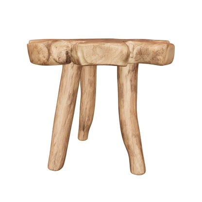 Teak Beistelltisch rund | Massives Teakholz | 50x45 cm