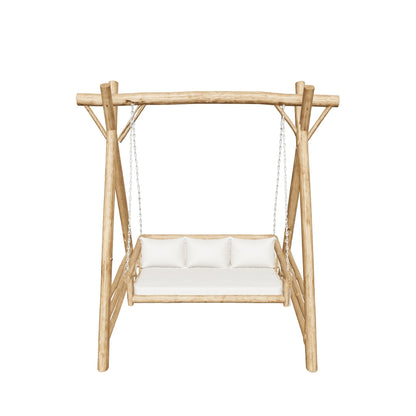 Teak Garden Swing | Twisted Design | Solid Teak | 200x200 cm