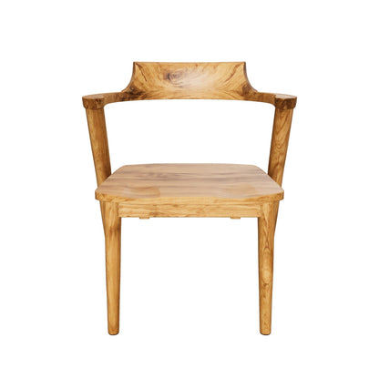 Stapelbarer Teak-Stuhl | Kurze Armlehnen & massive Sitzfläche | 77x50x63 cm