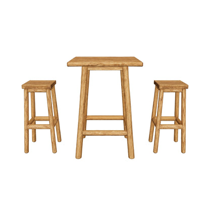 Young Teak Bar Table & Stool | Handmade Natural Wood Furniture