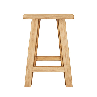 Solid Teak Bar Stool | Natural Handmade Design | 65x45x35 cm