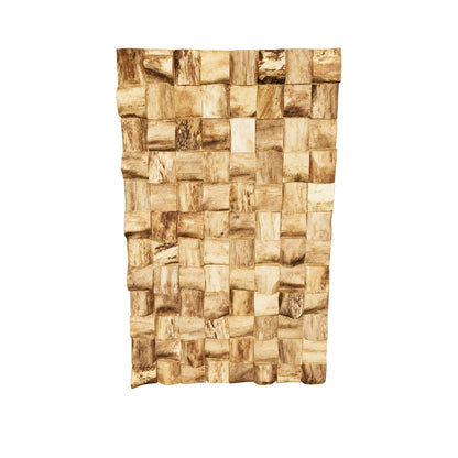 Dekorative Teakholz-Wandkunst | Handgefertigtes Holzpaneel | 100x60 cm
