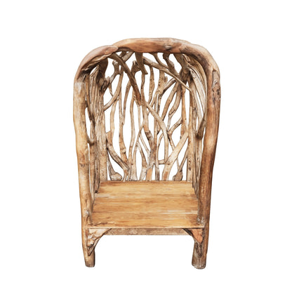 Teak-Pavillonbank | Handgefertigtes Wurzel-Design | 200x120x120 cm