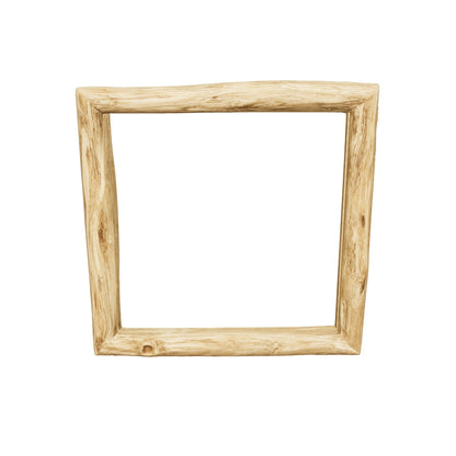 Solid Teak Mirror | Chunky Natural Frame Design | 100x100 cm
