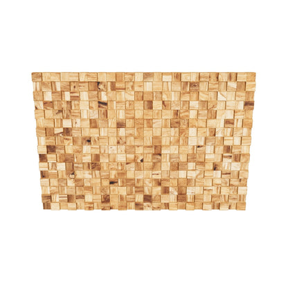 Teak-Wandpaneel | Block-Wurzel-Design | Natur | 120x80 cm