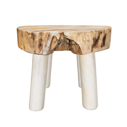 Veda Rustic Stool | Solid Teak | 35x30  cm