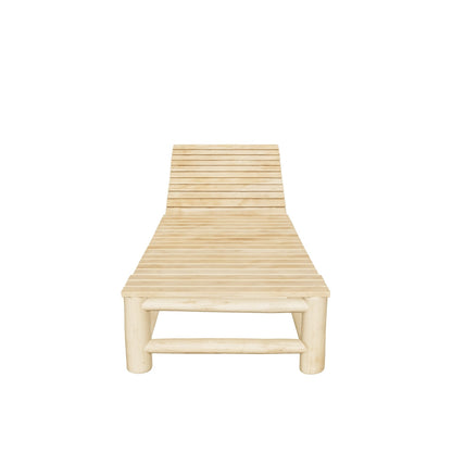 Teak Sun Lounger | Solid Teak Adjustable Back | 195x80x38 cm