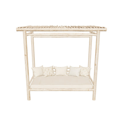 Teak Gazebo Daybed | Premium Canopy Lounger | 220x130x200 cm