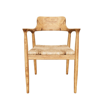 Teak Armchair | Banana Leaf Weave | Solid Teak | 78x55x45 cm