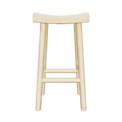 Teak Bar Stool | Natural Trunk Top & Wood Base | 73x30x40 cm