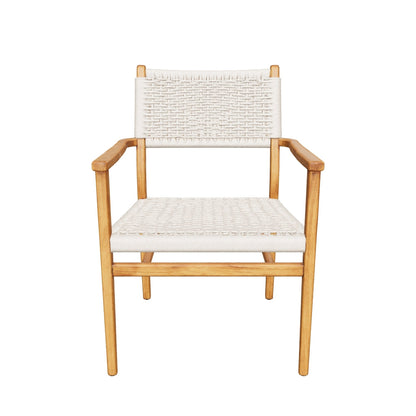 Teak Rope Armchair | Solid Teak & Natural Rope | 80x50x55 cm