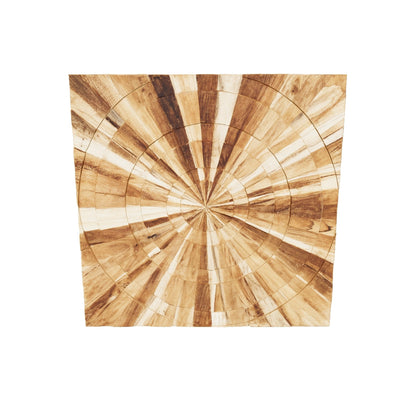 Teakholz Wandbild | Geometrisches Design | 90x90 cm