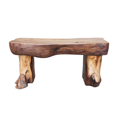 Teak Root Bench | Solid Wood Handmade | Natural Organic Finish | 75x45x35cm