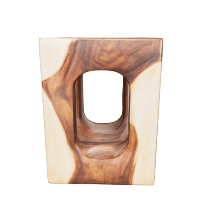 Wood Stool | Solid Tree Trunk Handmade | Natural Rustic Seat | 45x35x35cm