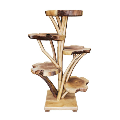 Teak Slice Stand | Solid Wood Handmade | Natural Display Pedestal | 120cm